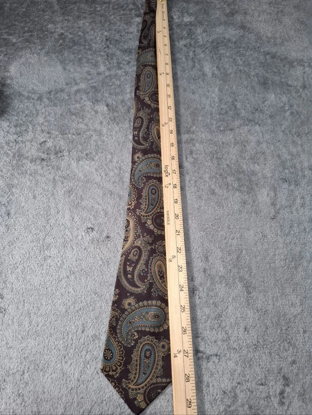 Brioni Italy 100% Silk Tie Burgundy Teal Paisley Men's Luxury Necktie Classic